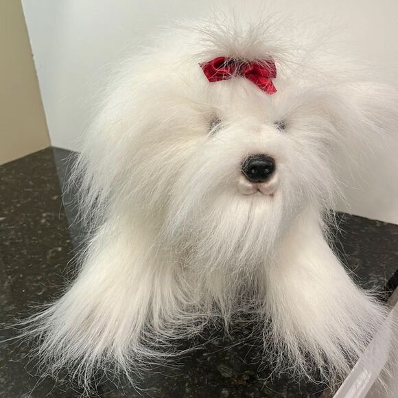 Russ Yomiko Classics Realistic Maltese Dog Plush Stuffed Animal 16 Inch Laying - Picture 1 of 8